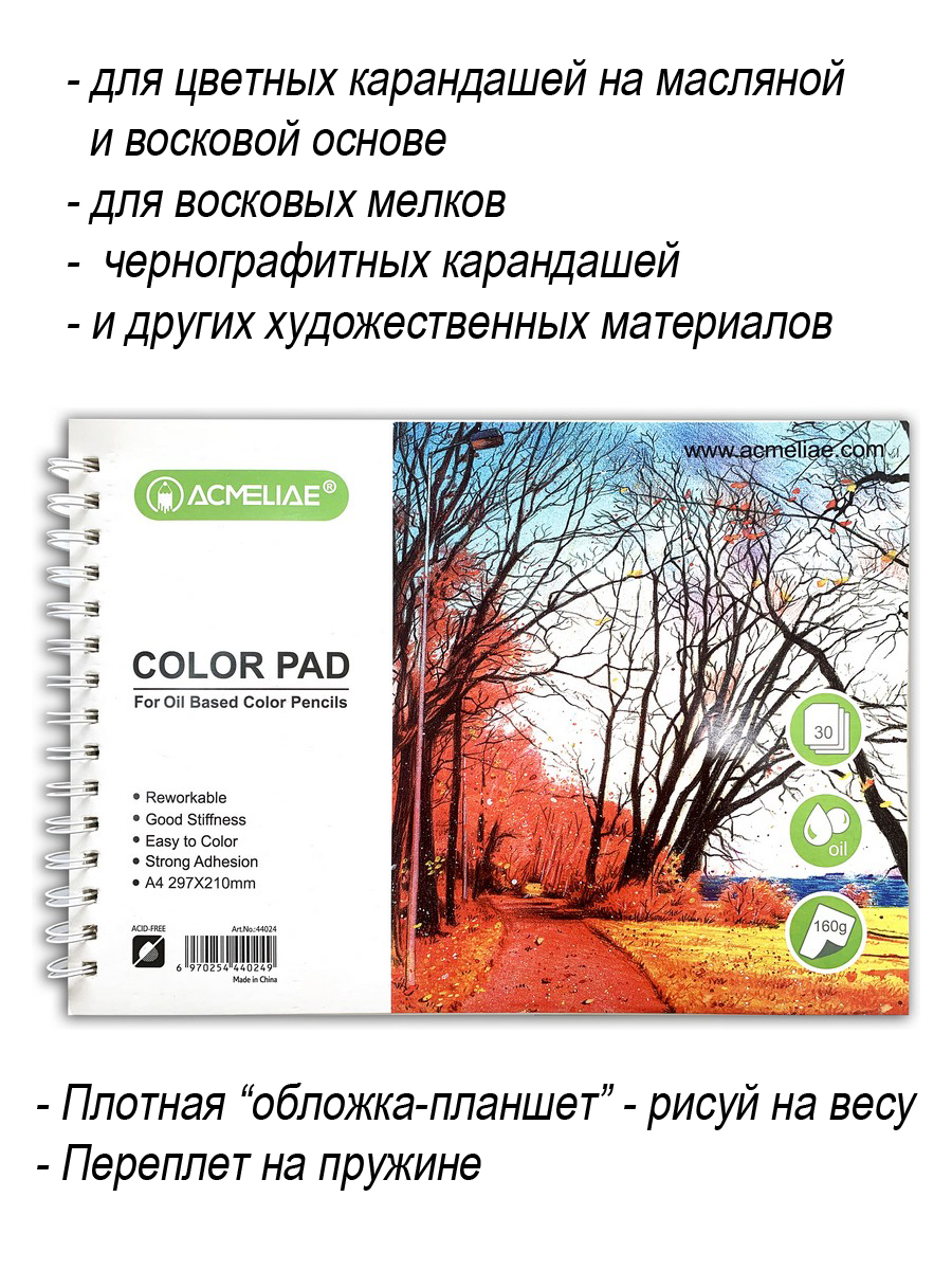Альбом-скетчбук ACMELIAE Для рисования и творчества на пружине А4 160 г 30  листов купить по цене 604 ₽ в интернет-магазине Детский мир