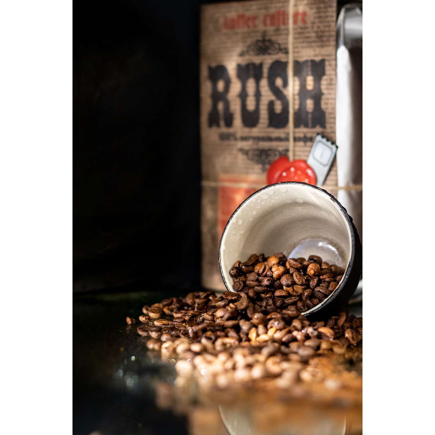 Кофе зерновой Coffee RUSH 1кг Crema Арабика 100 % - фото 3