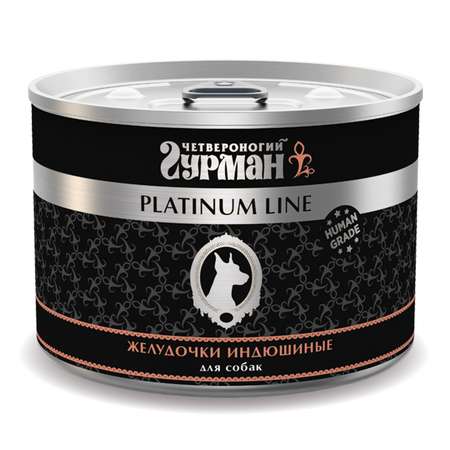 Корм для собак Четвероногий Гурман 240г Platinum желудочки индюшиные в желе