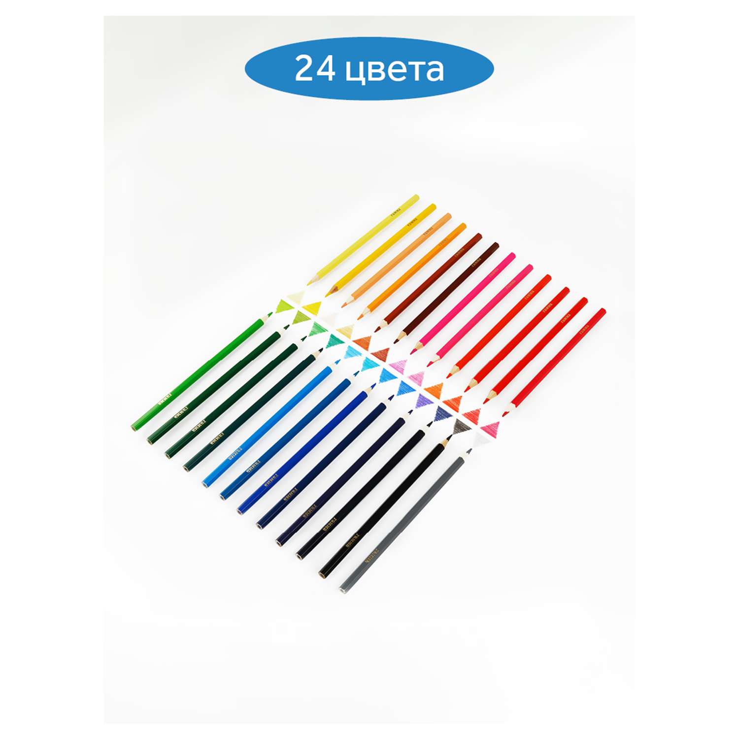 Карандаши цветные Гамма Классические 24 цвета заточенные картонная упаковка европодвес - фото 3