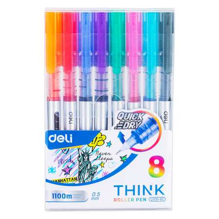 Ручка роллер Deli EQ300 8цветов 8шт 1584225