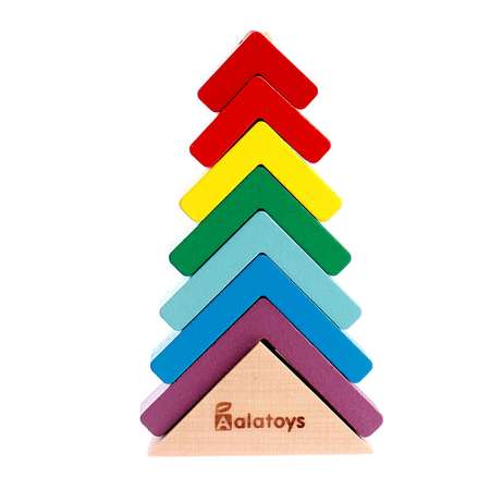 Пирамидка Baby Toys «Ёлочка» основание 7 деталей 8 3 × 2 9 × 14 cм