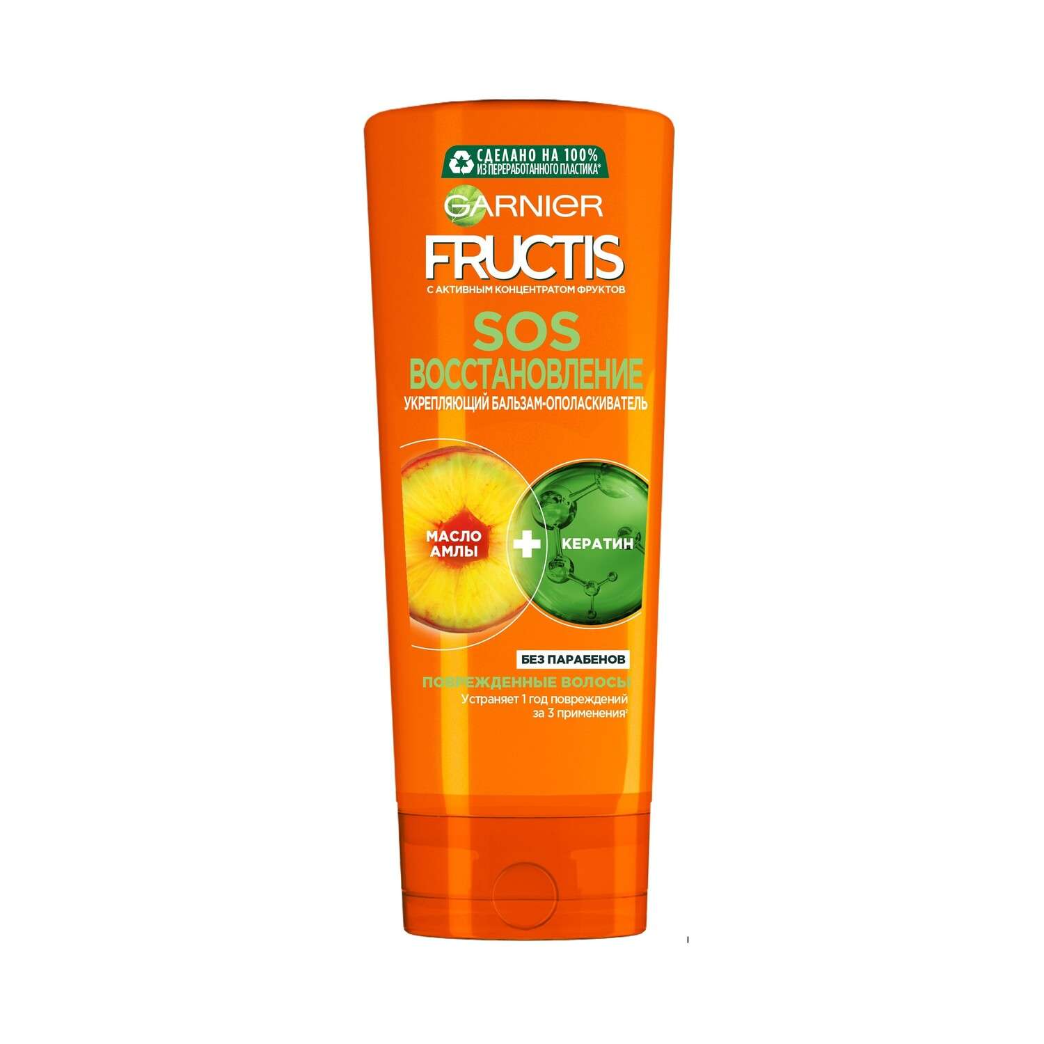 Бальзам-ополаскиватель Garnier Fructis SOS Восстановление для поврежденных волос для блеска и легкого расчесывания 387мл - фото 1