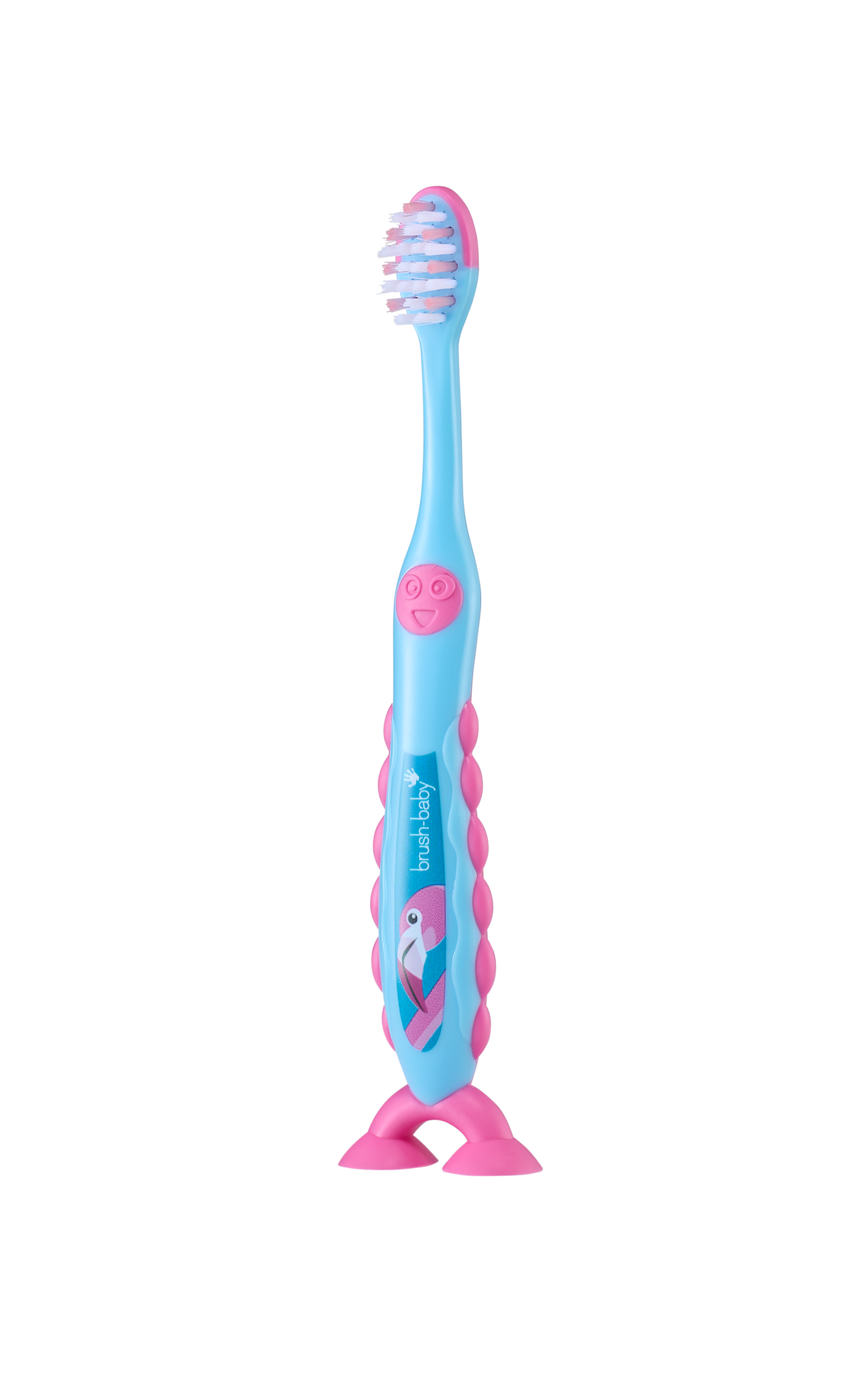 Зубная щетка Brush-Baby FlossBrush 3-6 лет Фламинго - фото 1