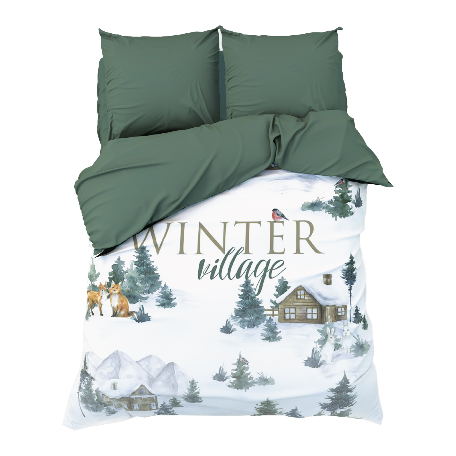 Комплект постельного белья Этель 1.5 сп Winter villageбязь 125гр/м2 - фото 1