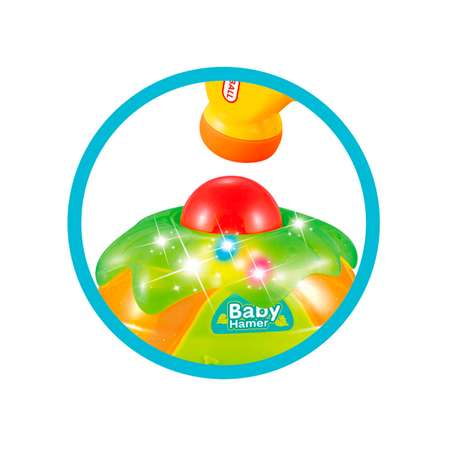 Игровой центр стучалка SHARKTOYS 3 шара молоточек свет звук