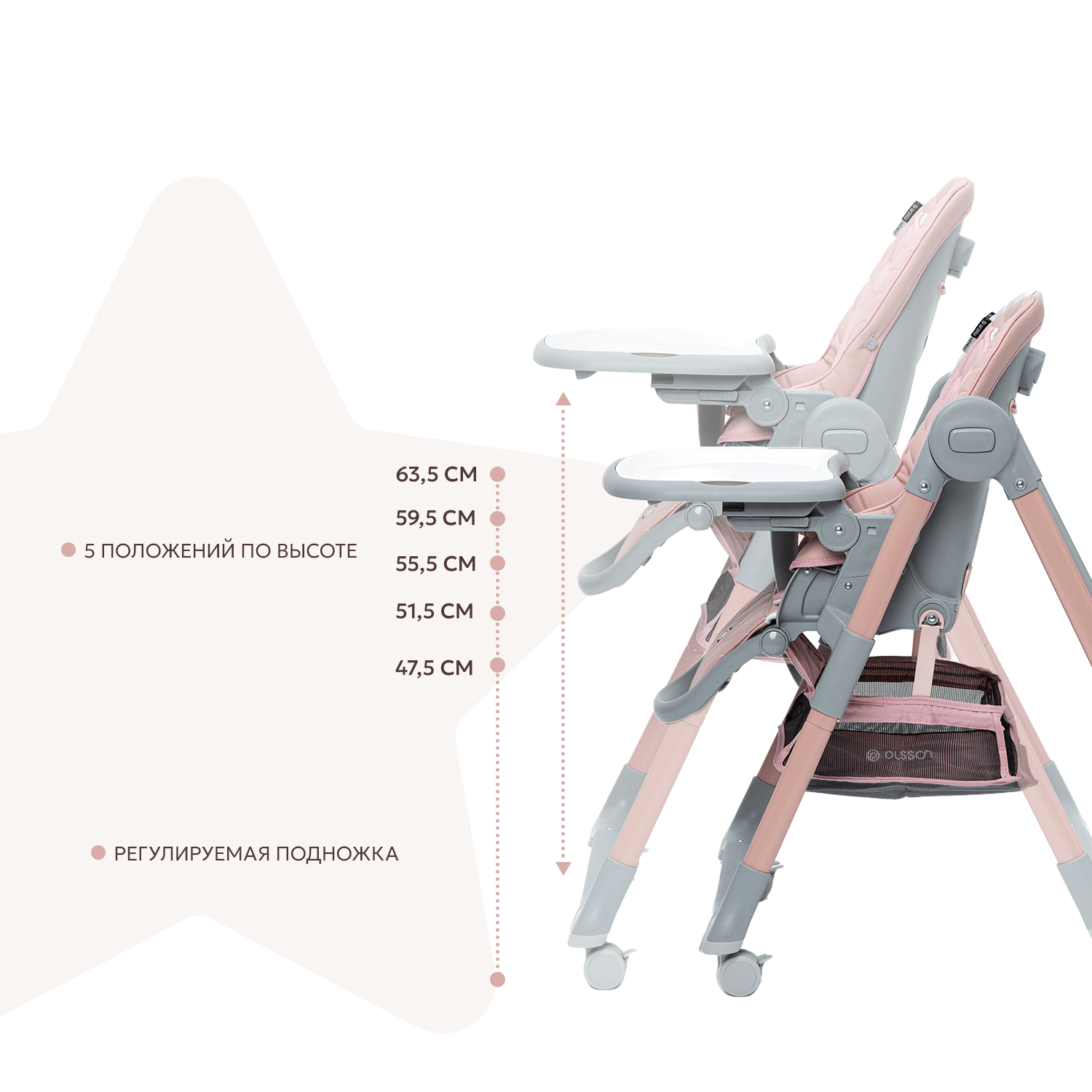 Стульчик для кормления Olsson Premiero Rose M11 - фото 3