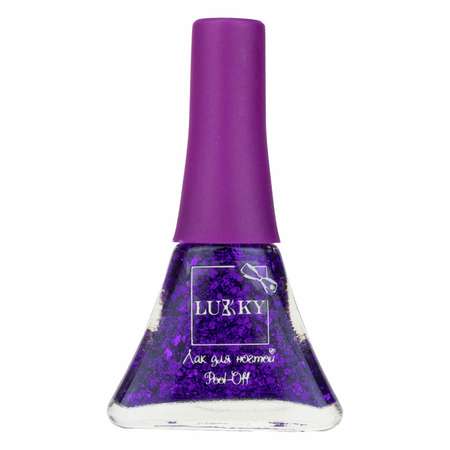 Лак для ногтей Lukky Конфетти темно-фиолетовый с блестками