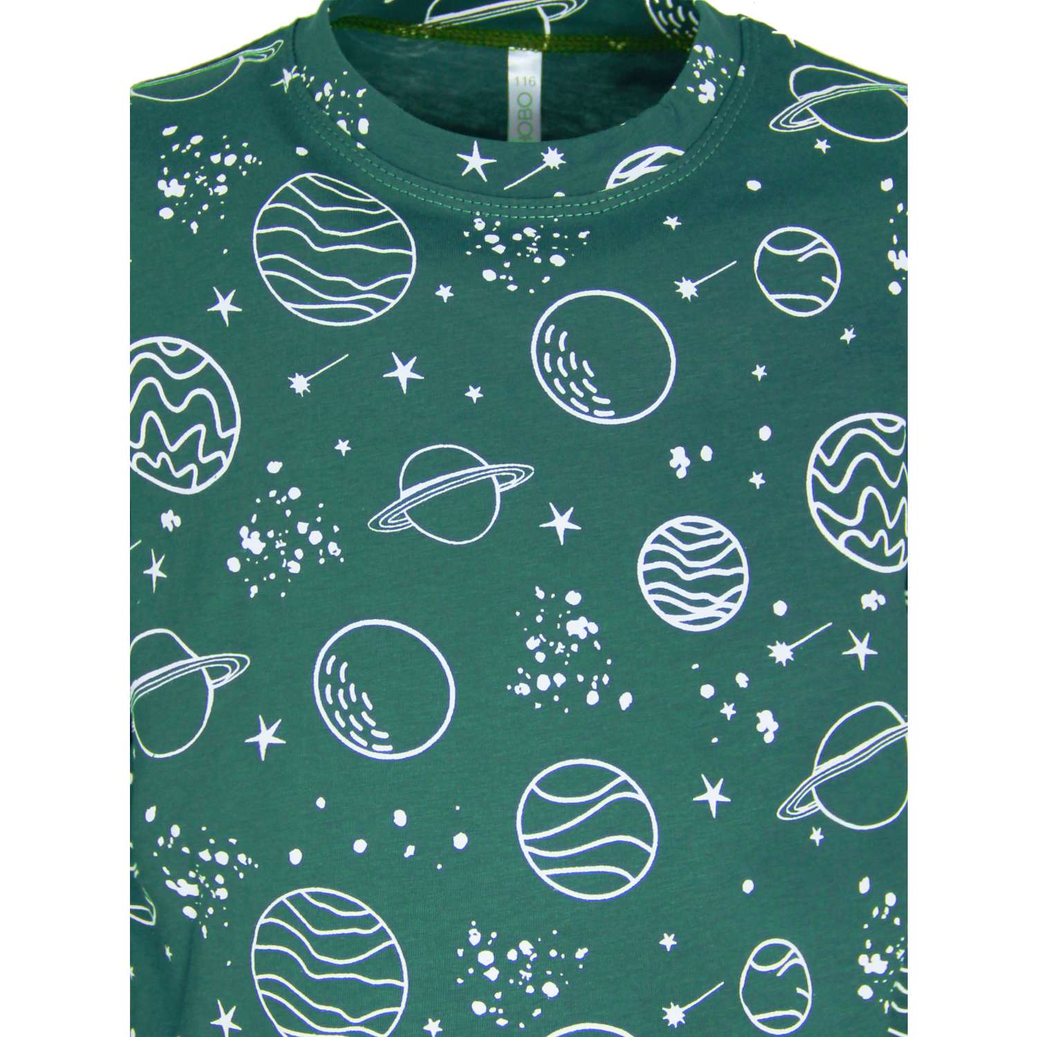 Пижама ИНОВО GS1174/темно-зеленый-планеты - фото 2