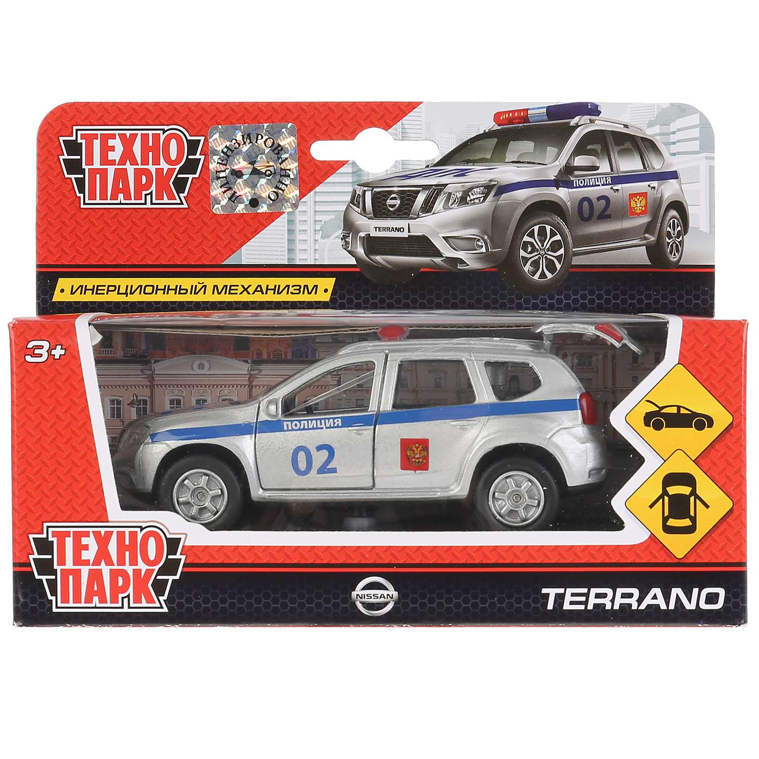Машина Технопарк Nissan Terrano Полиция инерционная 250744 250744 - фото 2