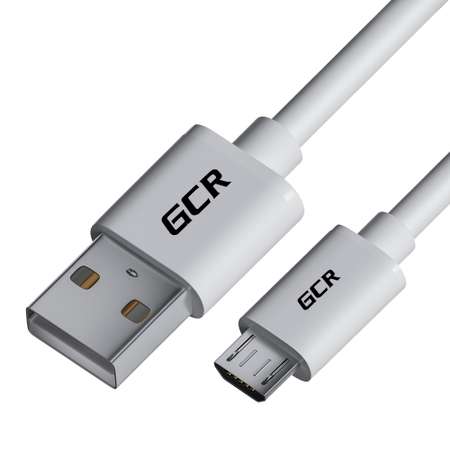 Кабель USB GCR 0.5m MicroUSB в белой оболочке GCR-UA9MCB3-BB2S-0.5m