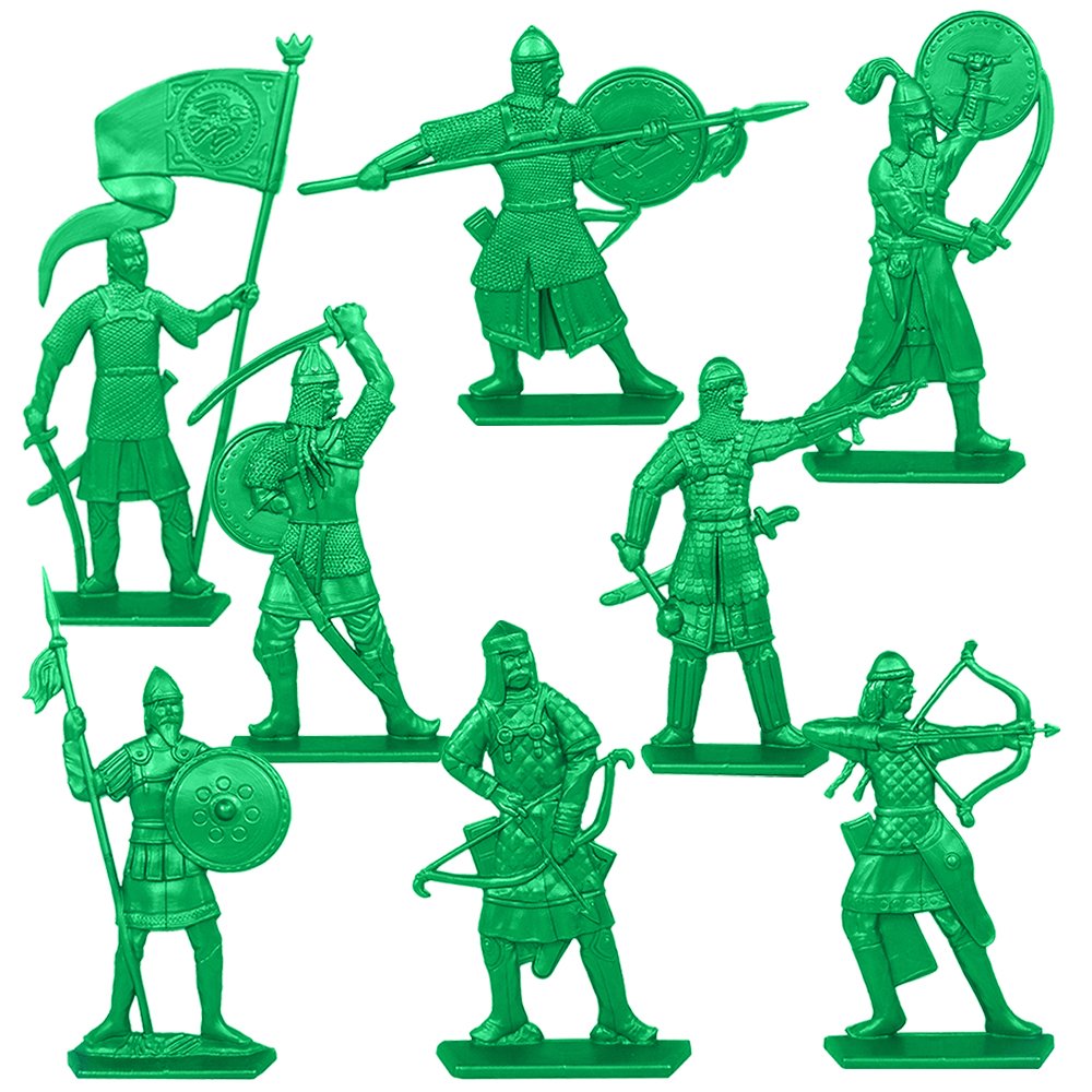 Набор солдатиков Воины и Битвы Пешие половцы цвет зеленый - фото 1