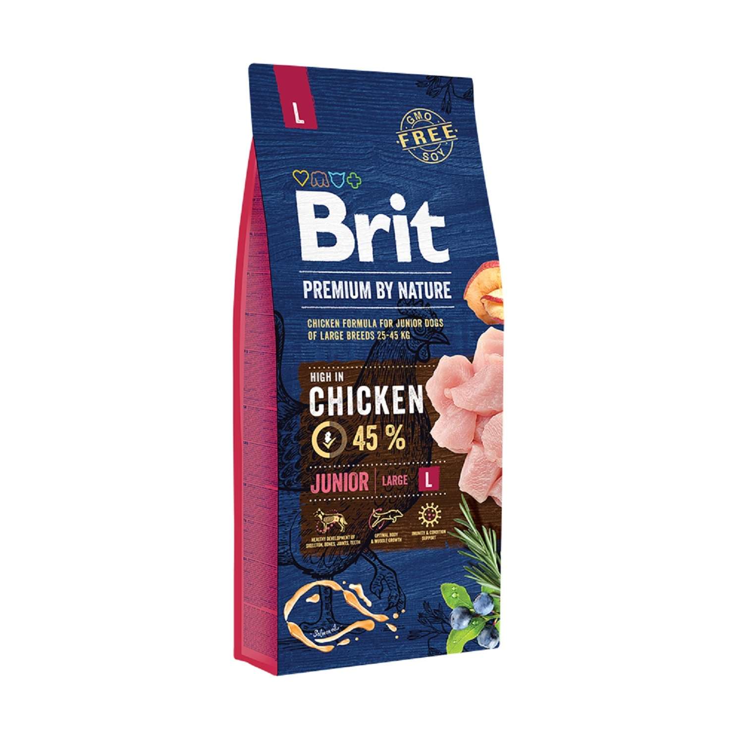 Корм для щенков Brit Premium 15кг для крупных пород курица - фото 1