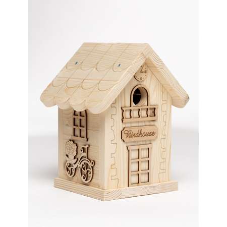 Скворечник Birdhouse WOODING design набор с красками