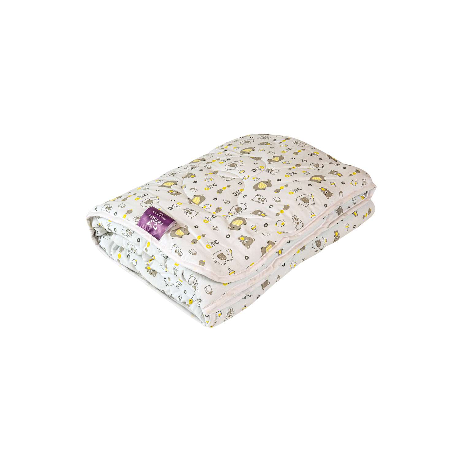 Комплект одеяло и подушка KUPU-KUPU Li-Ly Лебяжий пух трикотаж слоник/мишка - фото 3