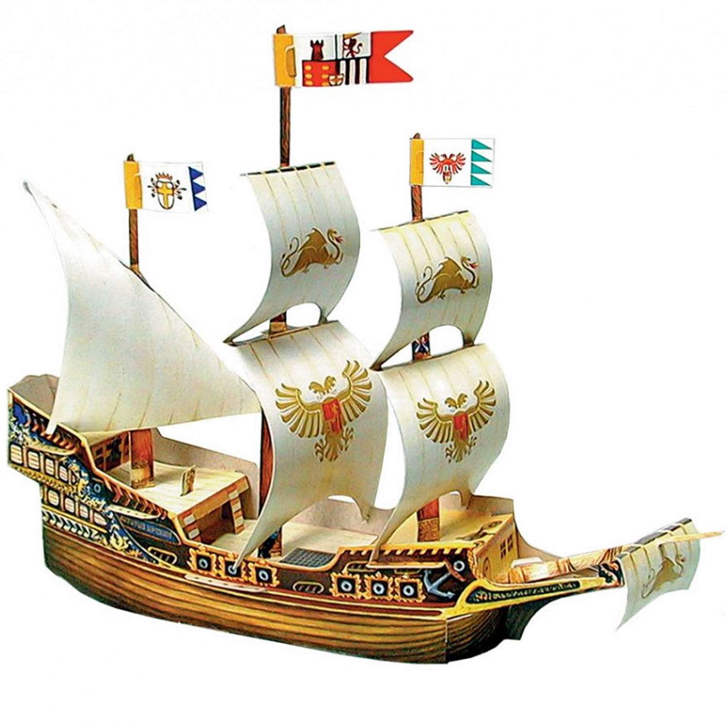 Сборная модель Умная бумага Корабли Галеон Золотой дракон 001 001 - фото 1