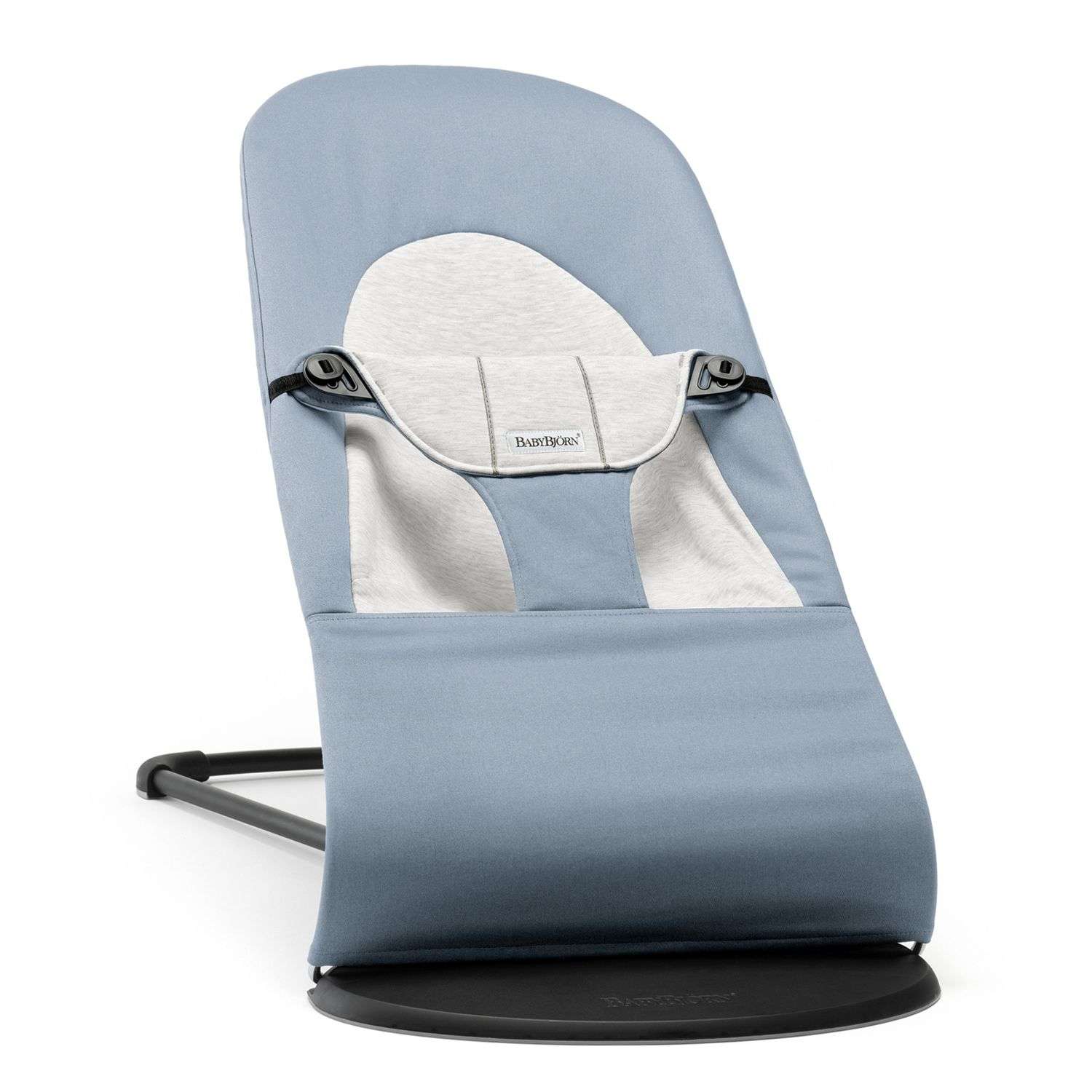 Кресло-шезлонг BabyBjorn Balance Cotton Jersey Серо-голубой - фото 1