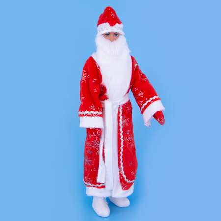 Комплект одежды Модница Костюм Деда Мороза для куклы 29-30 см 1416 красный-серебро