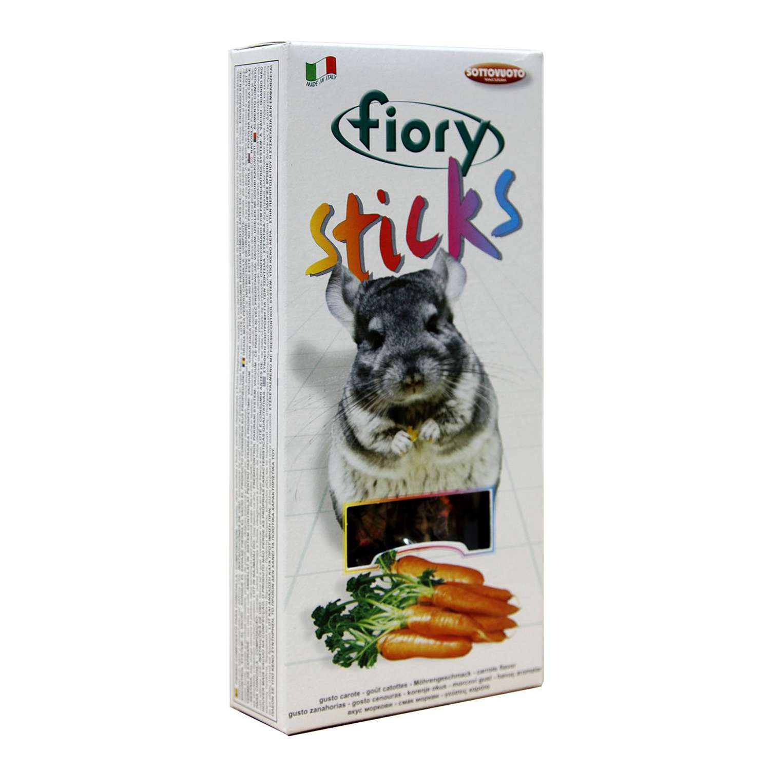 Лакомство для шиншилл Fiory Sticks Палочки с морковью 40г 2шт - фото 2