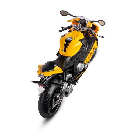 Мотоцикл металлический АВТОпанорама 1:12 BMW S1000R желтый свободный ход колес