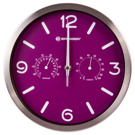 Часы настенные Bresser MyTime ND DCF Thermo/Hygro 25 см фиолетовые