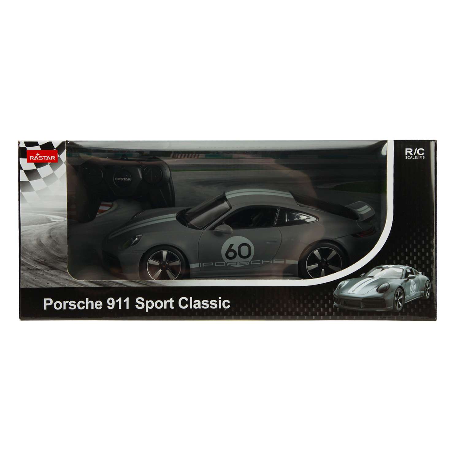 Машина Rastar 1:16 Р/У Porsche 911 Sport Classic Серая 94900 - фото 2