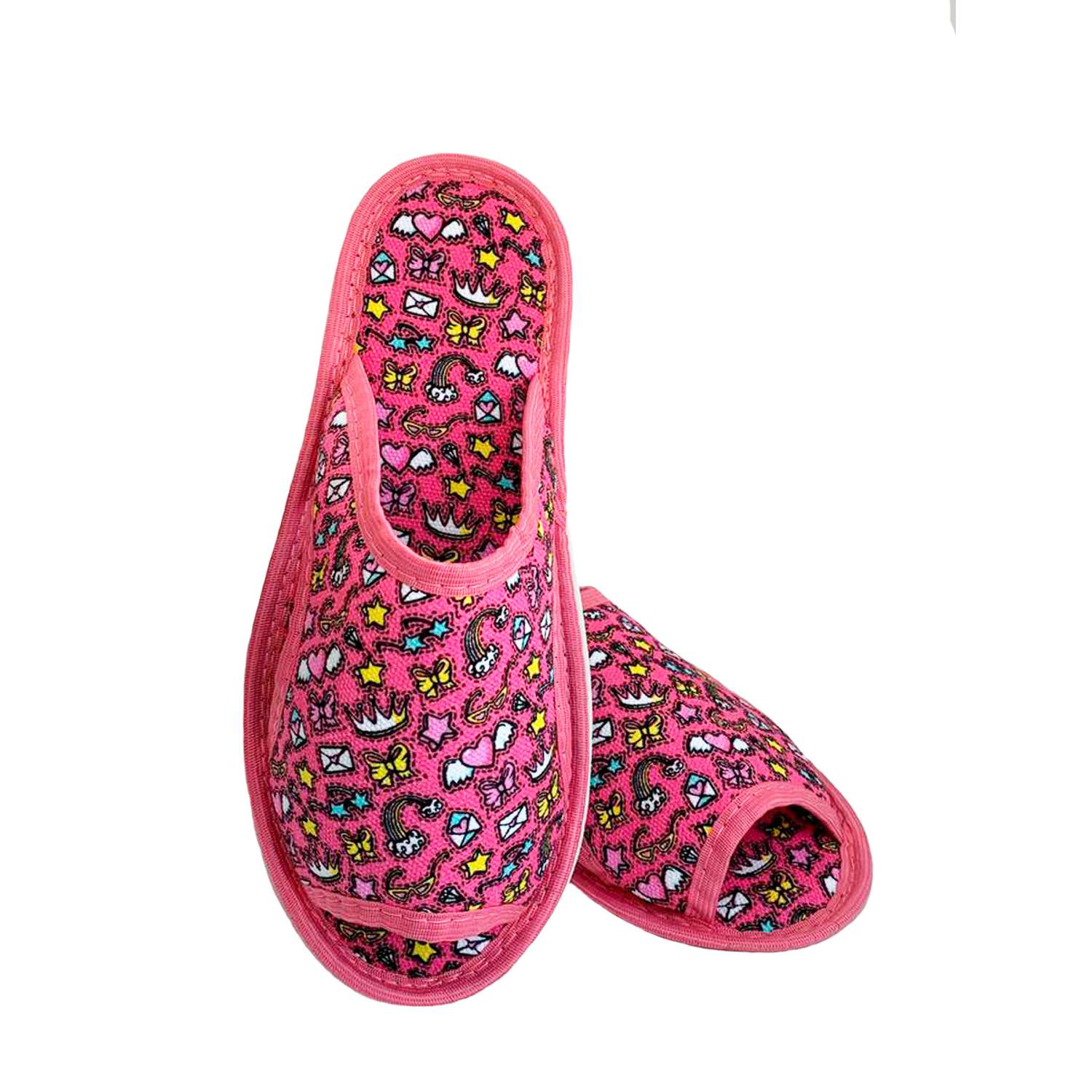 Тапочки IVShoes С-6ЖТПО-МР/короны/розовый - фото 1