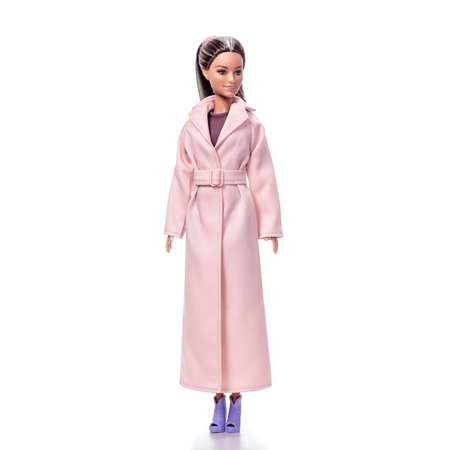 Плащ платье и пояс одежда для Barbie VIANA терракотовый и розовый