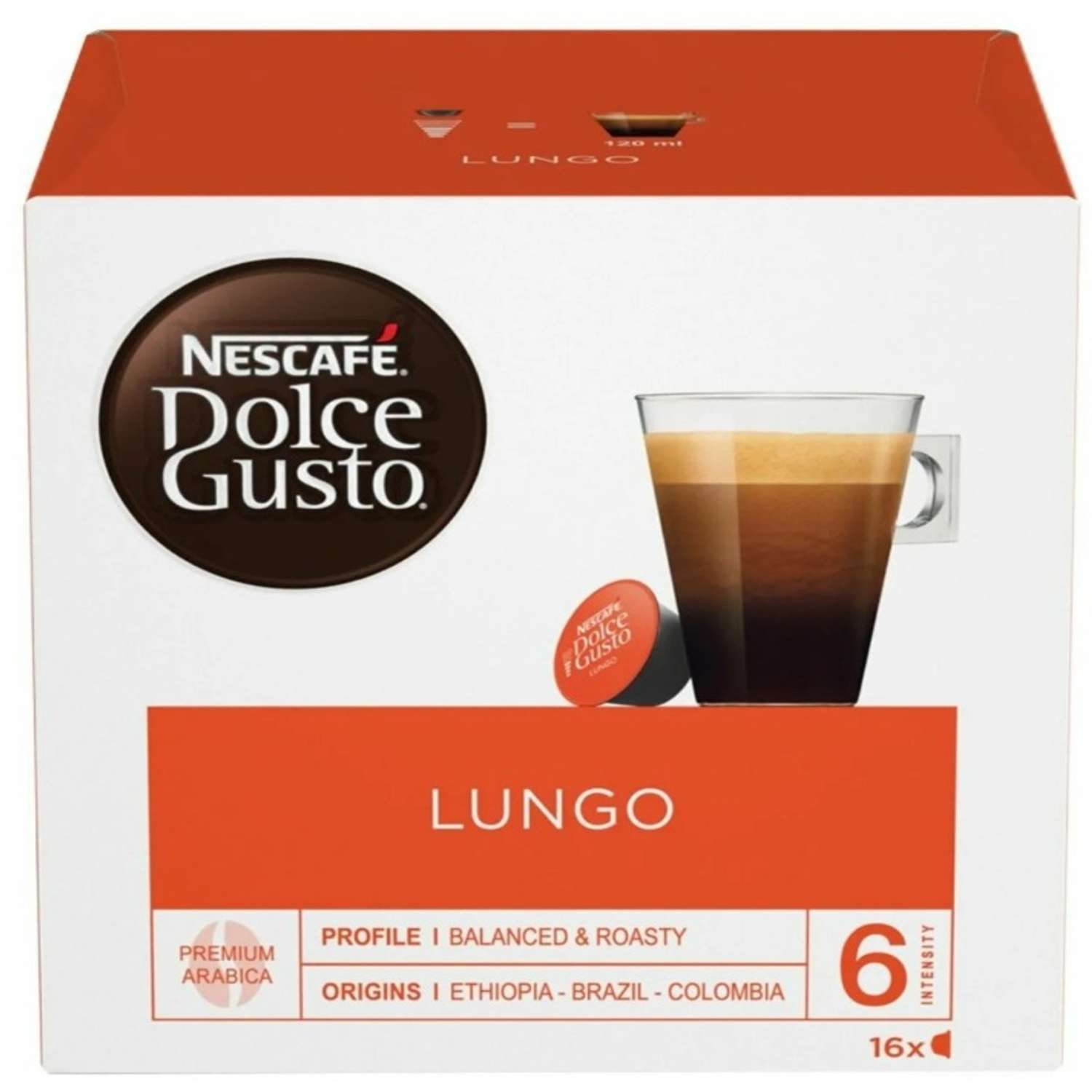 Кофе в капсулах Nescafe Dolce Gusto Lungo 16 капсул - фото 1