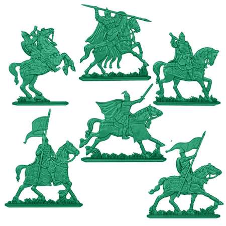 Набор солдатиков Воины и Битвы Русские Конные Витязи цвет зеленый