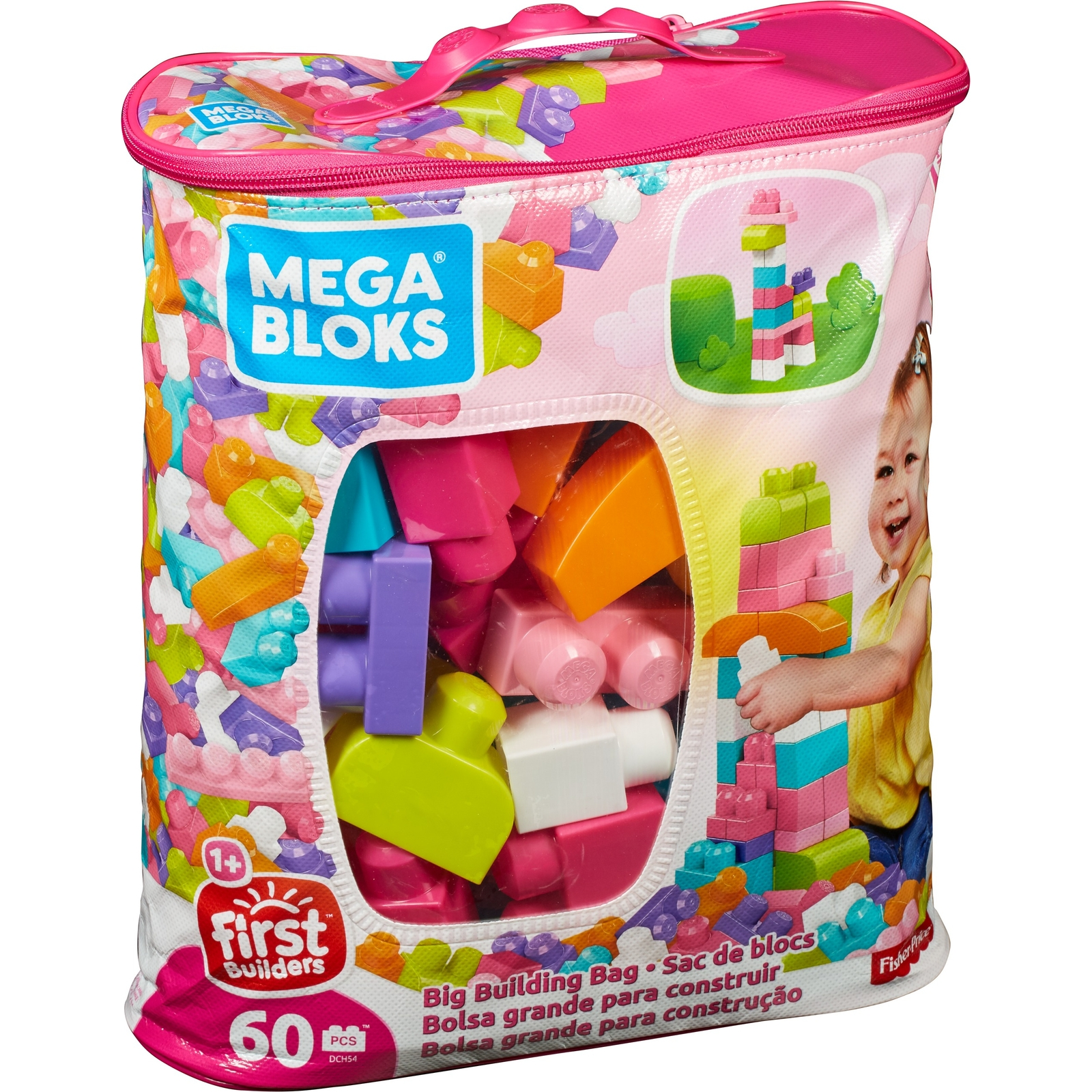 Конструктор Mega Bloks First Builders 60деталей Розовый DCH54 - фото 3