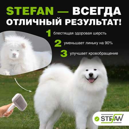 Пуходерка для животных Stefan с каплей самоочищающаяся L
