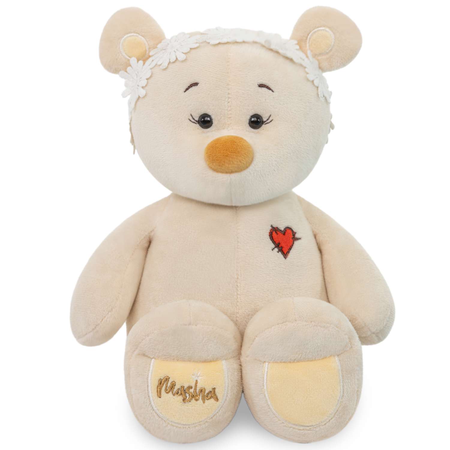 Мягкая игрушка KULT of toys Плюшевый медведь Masha с повязкой 30 см - фото 1
