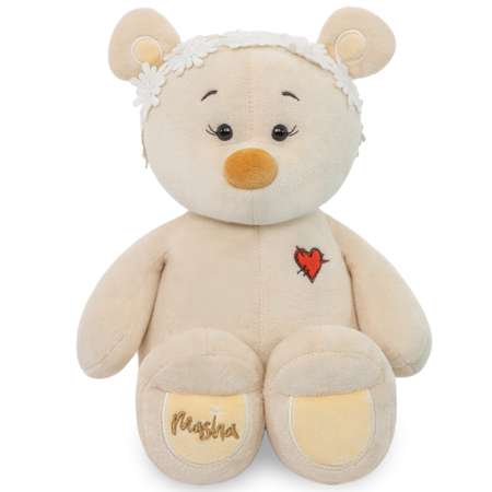 Мягкая игрушка KULT of toys Плюшевый медведь Masha с повязкой 30 см
