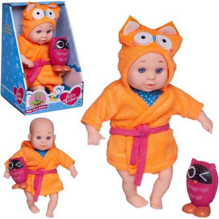 Кукла-пупс ABTOYS Baby Ardana 23см в банном халате и игрушкой Совенок