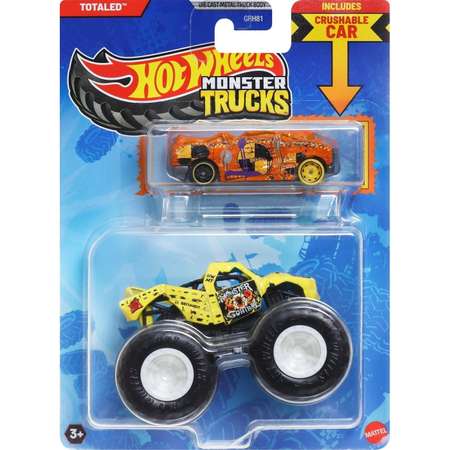 Монстр-трак Hot Wheels Monster Truck Totaled 1:64 желтый