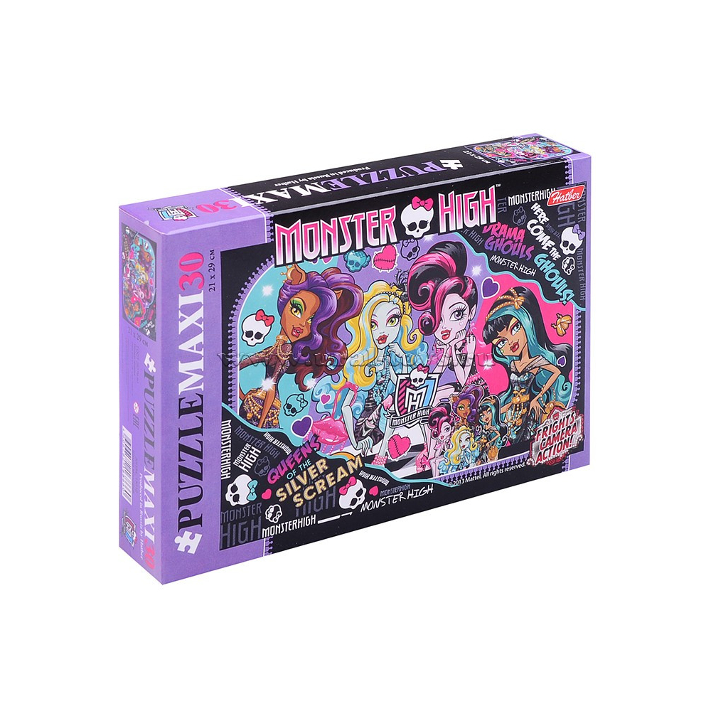 Пазлы Hatber 30 элементов А4ф 210х290мм Maxi-Школа Монстров-Monster High