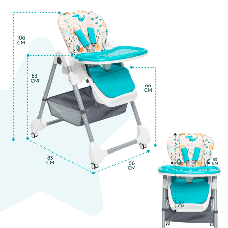 Стул для кормления Babyton Pretty Friends Turquoise B-002