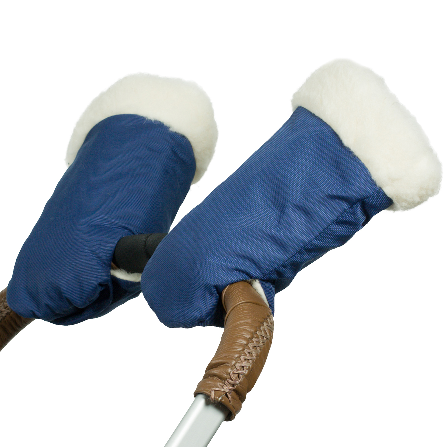 Муфта-рукавички для коляски Чудо-чадо меховая Прайм синяя МРМ03-001 - фото 4