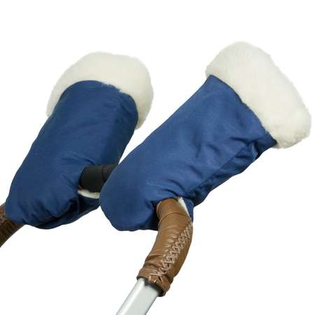 Муфта-рукавички для коляски Чудо-чадо меховая Прайм синяя