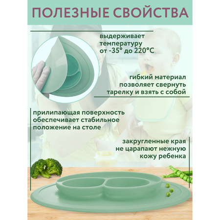 Тарелка PlayKid секционная силиконовая