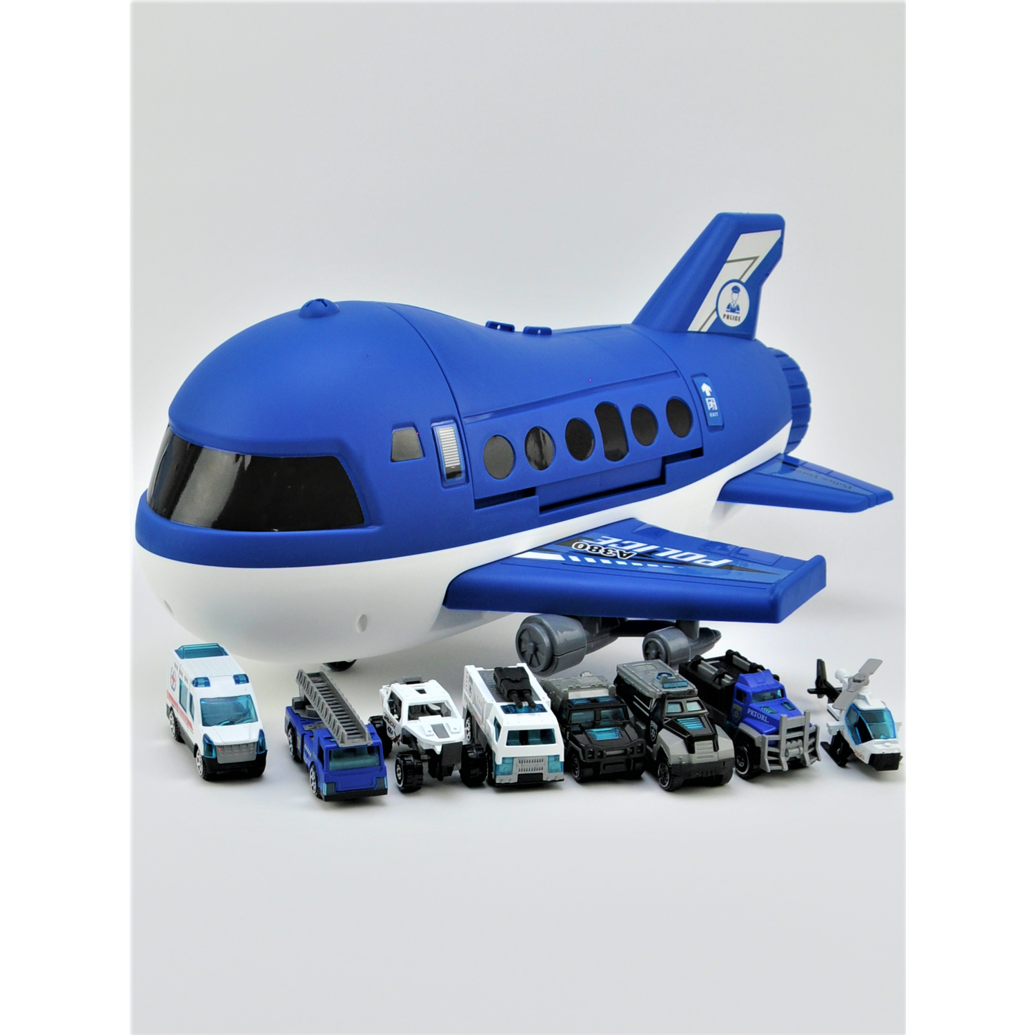 Игровой набор GRACE HOUSE самолёт с 8 машинками паркингом и треком SamolAvto201245359синий - фото 8