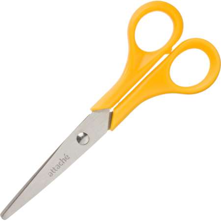 Ножницы Attache 150 мм с пластиковыми ручками цвет желтый 5 шт