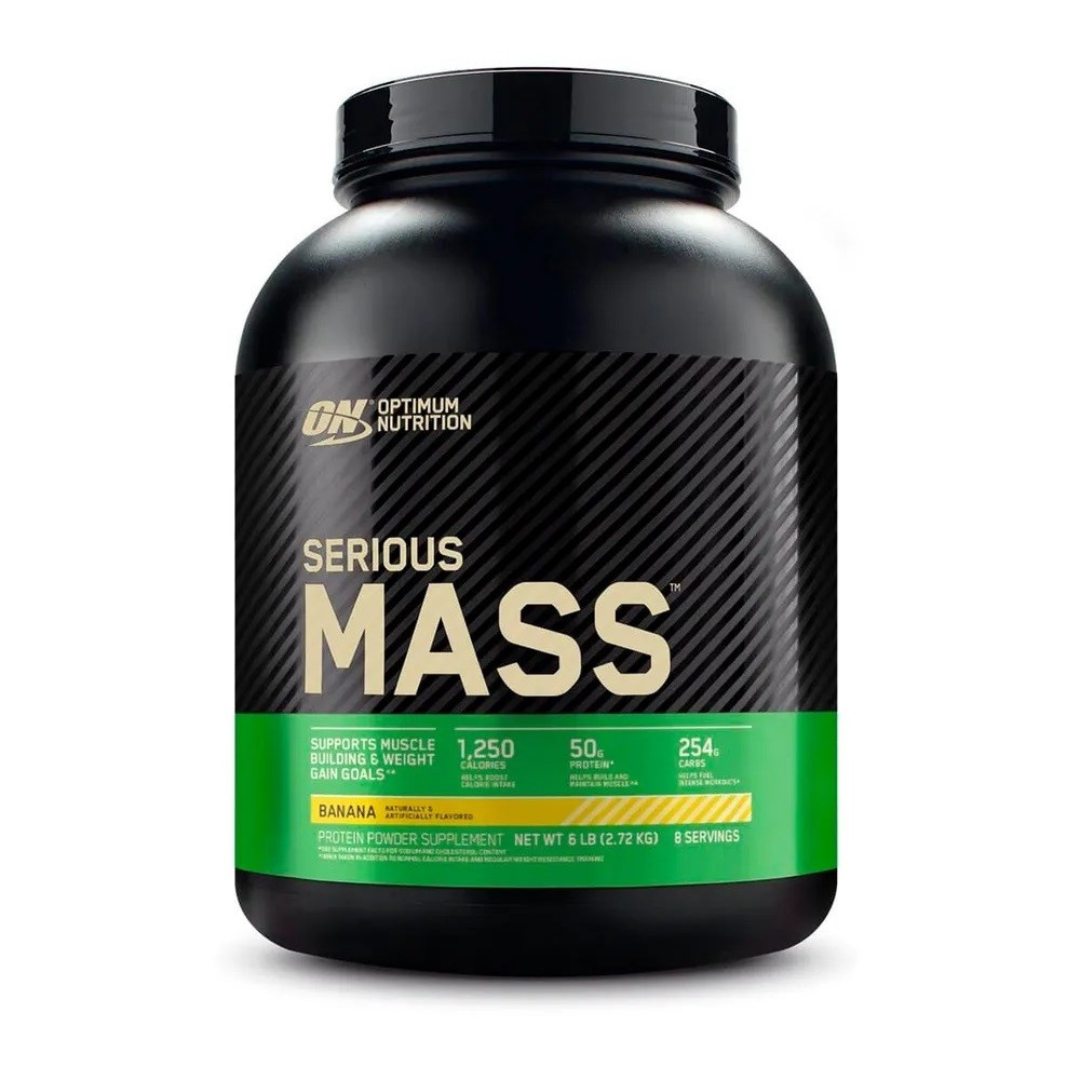 Гейнер Optimum Nutrition Serious Mass с витаминами и глутамином 2720 г Банан - фото 1