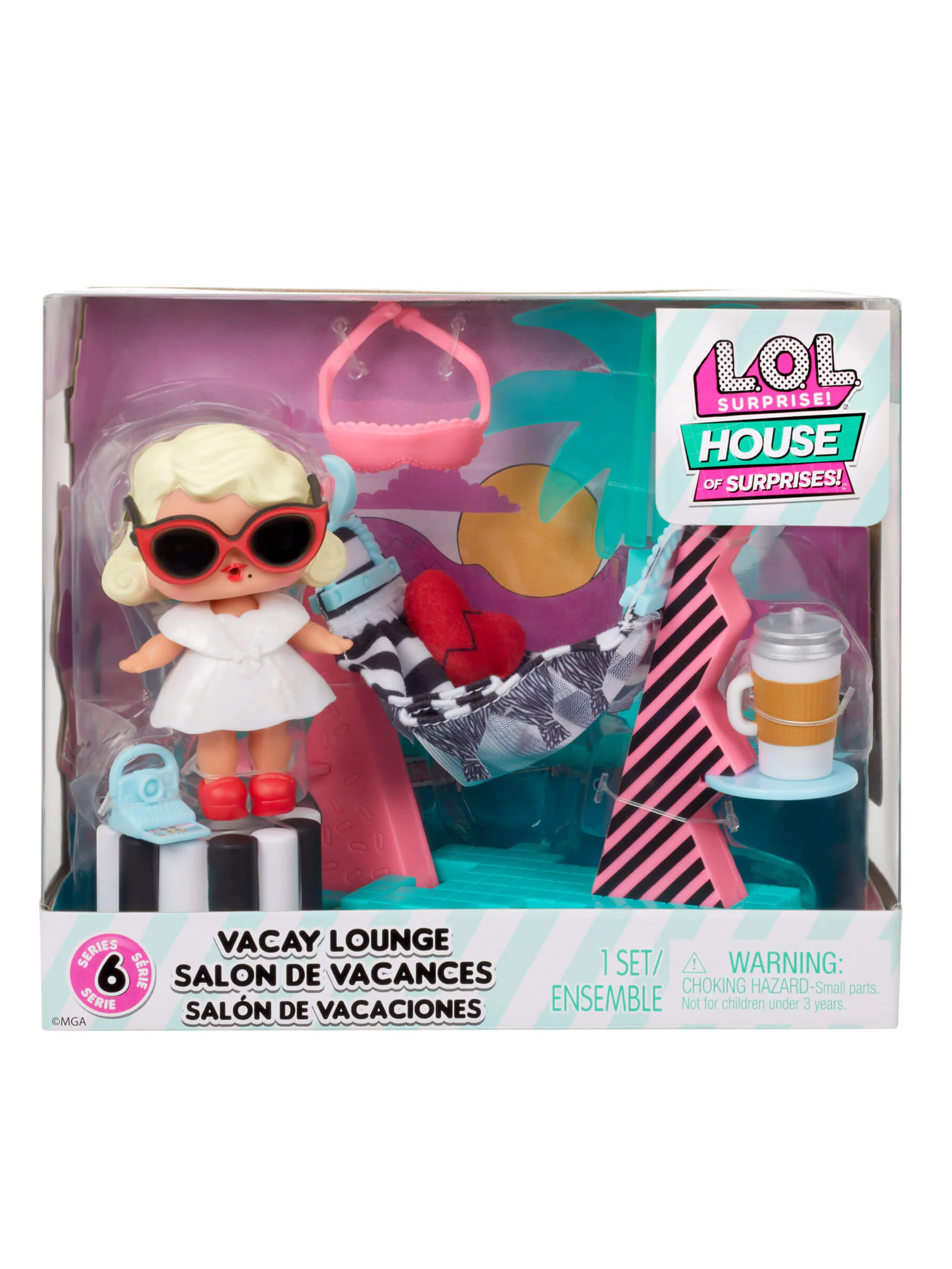 Игровой набор с куклой L.O.L. Surprise! Furniture HOS 6 серия Vacay Lounge  и Funky Q.T. 583790