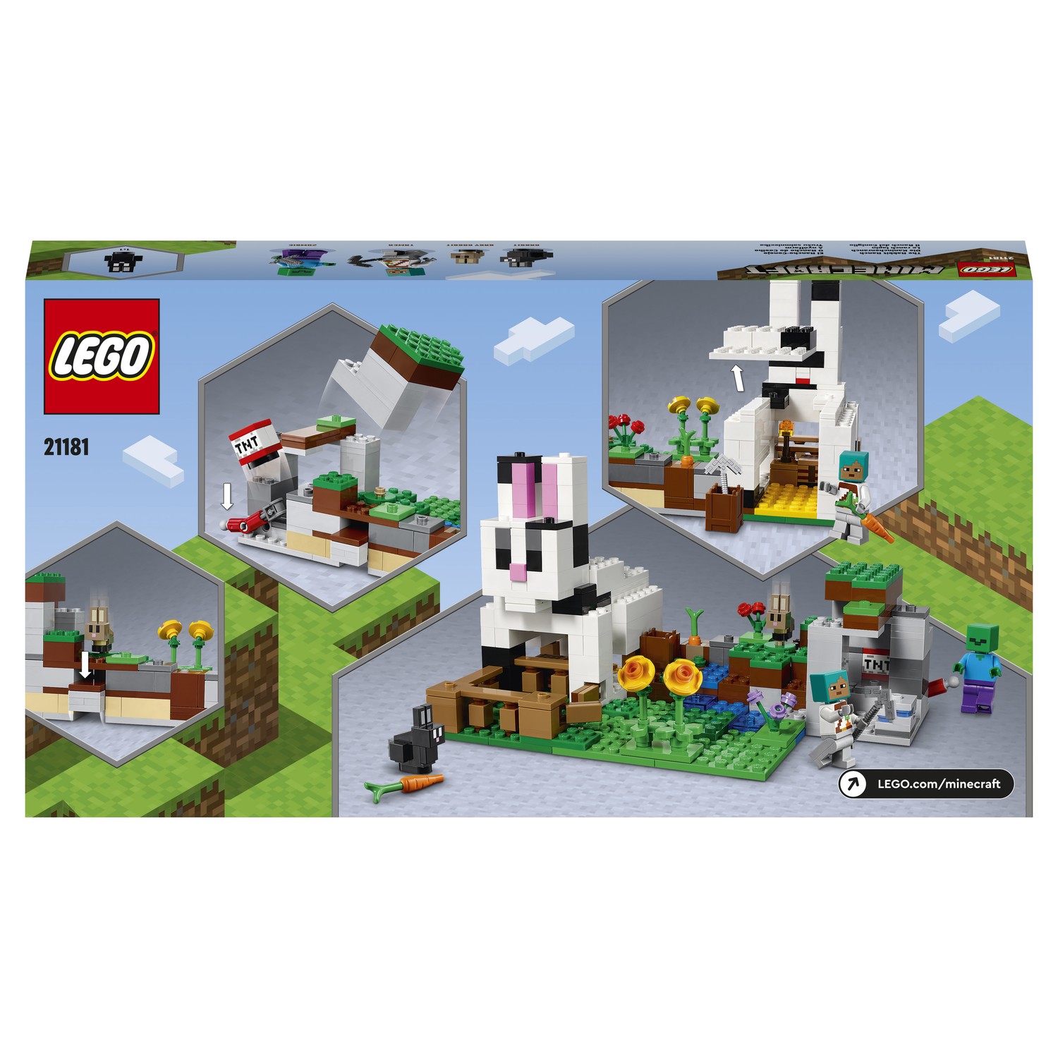 Конструктор LEGO Minecraft Кроличье ранчо 21181 купить по цене 3499 ₽ в  интернет-магазине Детский мир