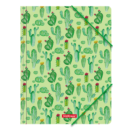 Папка ErichKrause Tropical Cactus на резинках пластиковая A4 49292
