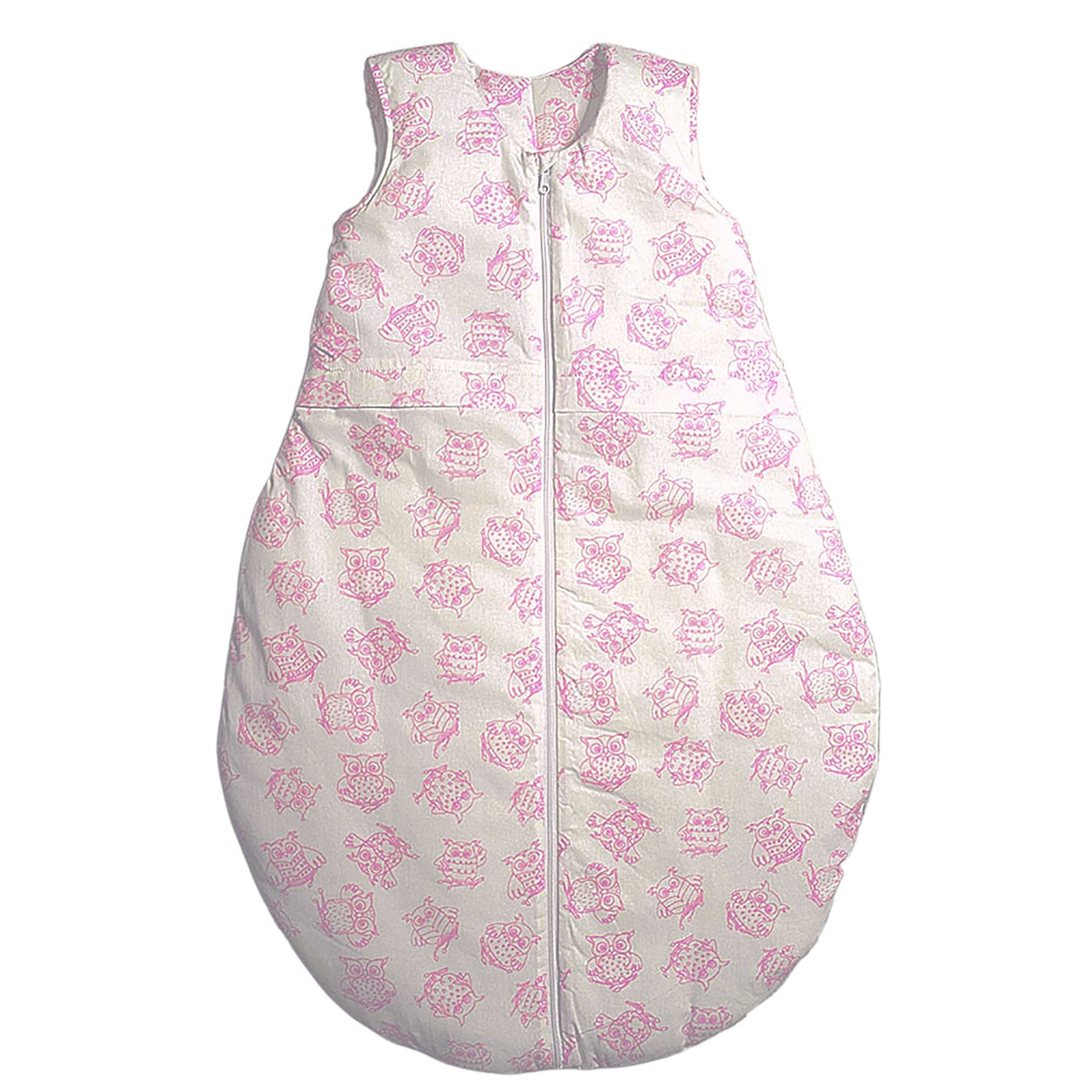 Одеяло-спальный мешок розовый Засыпашки Утепленный Совы 80 см хлопок 100% - фото 1