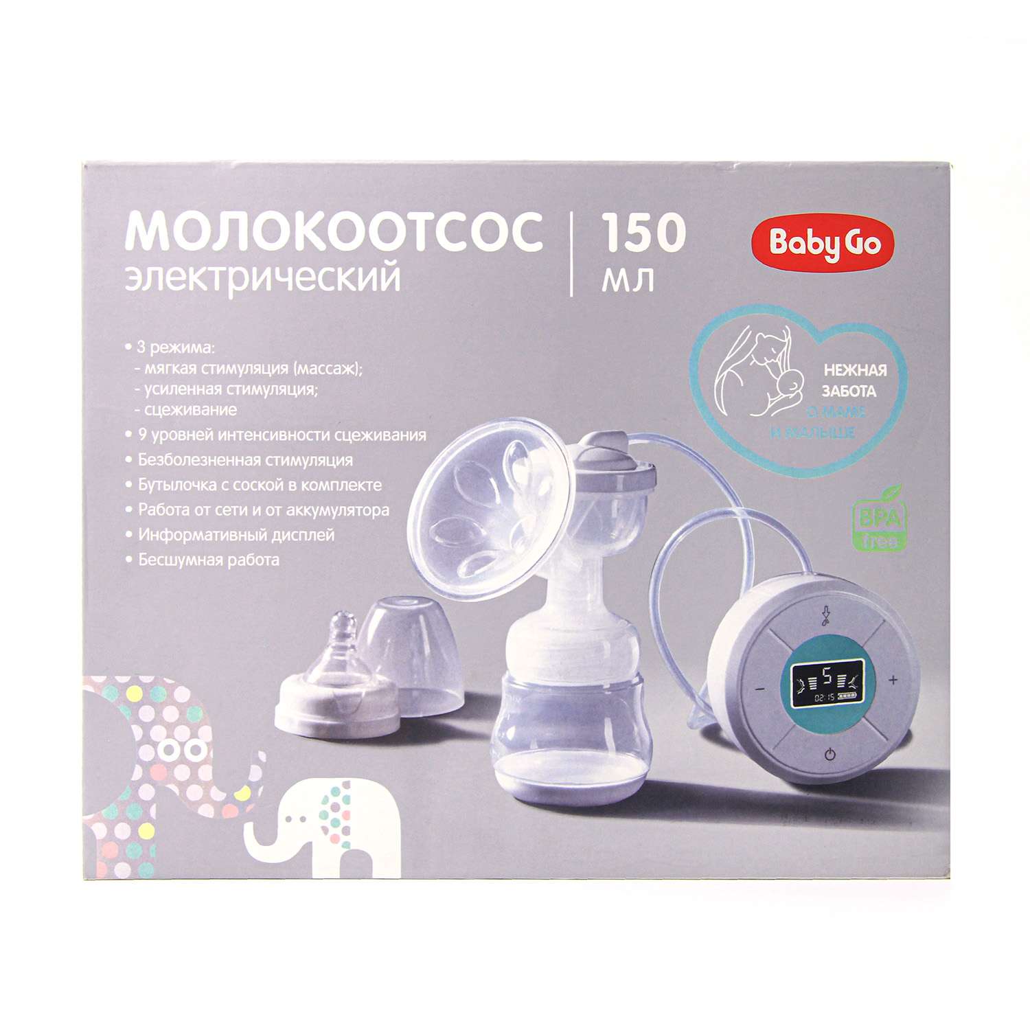 Молокоотсос BabyGo электрический BG-1022 - фото 10