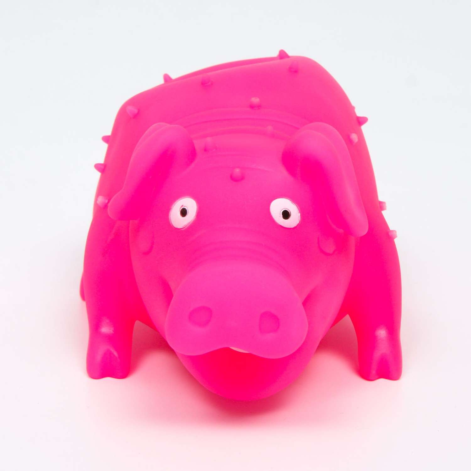 Игрушка для собак Пижон пищащая «Весёлая свинья» хрюкающая светящаяся 19 см. розовая - фото 1
